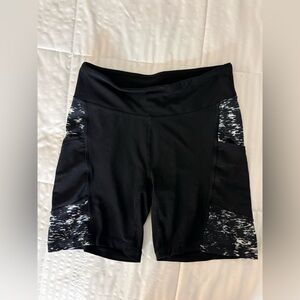 Black Athletic Shorts with Patterned Accents